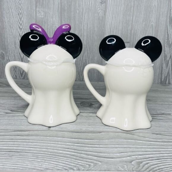 Nwt Disney Mickey Mouse & Minnie Mouse Ghost coffee Mug cups Halloween - Picture 3 of 3